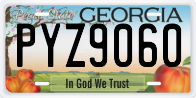 GA license plate PYZ9060