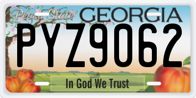 GA license plate PYZ9062