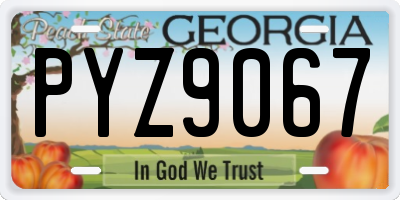 GA license plate PYZ9067