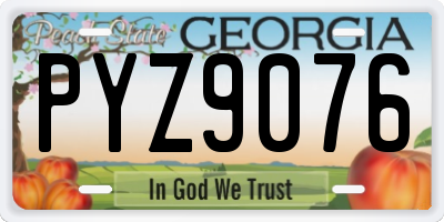 GA license plate PYZ9076