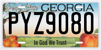 GA license plate PYZ9080