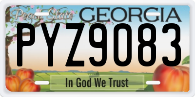 GA license plate PYZ9083