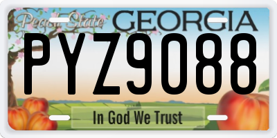 GA license plate PYZ9088