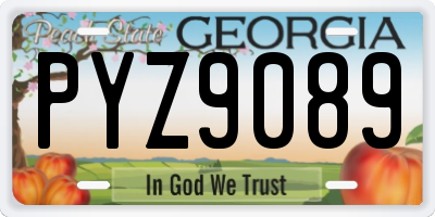 GA license plate PYZ9089