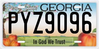 GA license plate PYZ9096