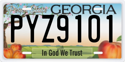 GA license plate PYZ9101