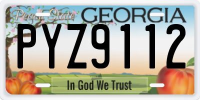 GA license plate PYZ9112