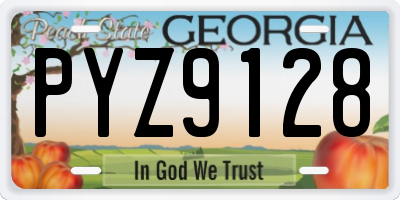 GA license plate PYZ9128