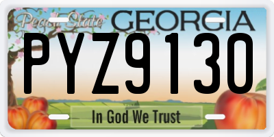 GA license plate PYZ9130