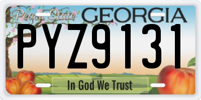 GA license plate PYZ9131