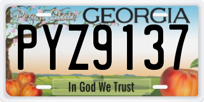 GA license plate PYZ9137