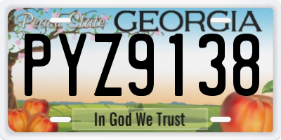 GA license plate PYZ9138