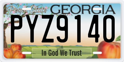 GA license plate PYZ9140