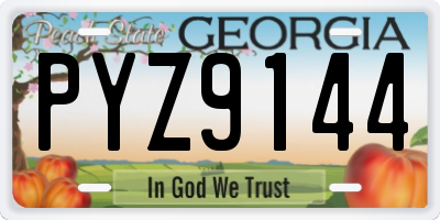 GA license plate PYZ9144