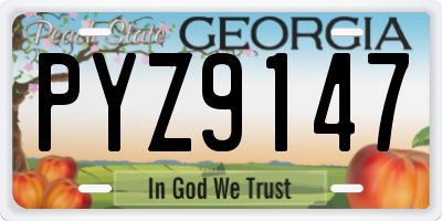 GA license plate PYZ9147