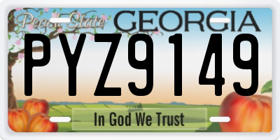 GA license plate PYZ9149