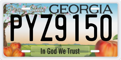 GA license plate PYZ9150