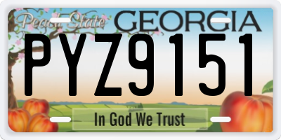 GA license plate PYZ9151