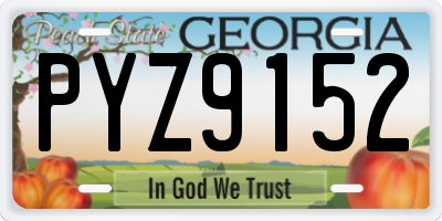 GA license plate PYZ9152