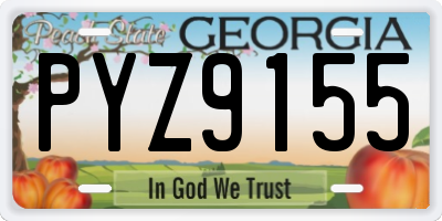 GA license plate PYZ9155
