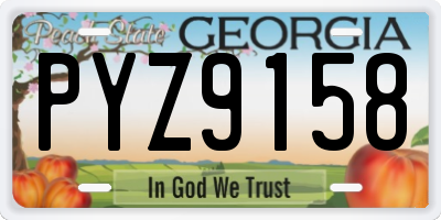 GA license plate PYZ9158
