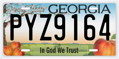 GA license plate PYZ9164