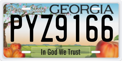 GA license plate PYZ9166