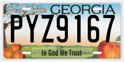 GA license plate PYZ9167