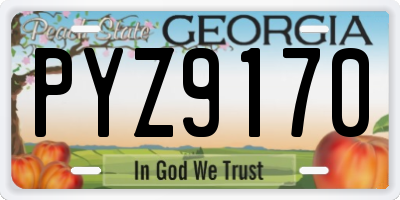 GA license plate PYZ9170