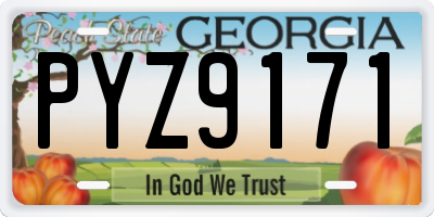 GA license plate PYZ9171