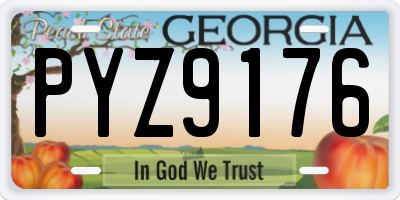 GA license plate PYZ9176