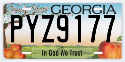 GA license plate PYZ9177