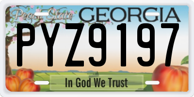 GA license plate PYZ9197