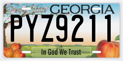 GA license plate PYZ9211