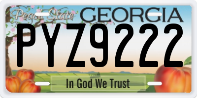 GA license plate PYZ9222