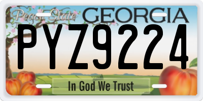 GA license plate PYZ9224