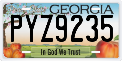 GA license plate PYZ9235