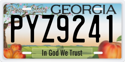GA license plate PYZ9241