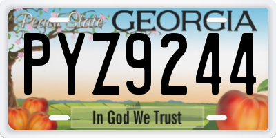 GA license plate PYZ9244