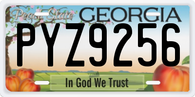 GA license plate PYZ9256