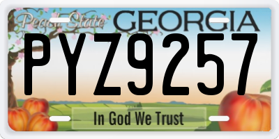 GA license plate PYZ9257