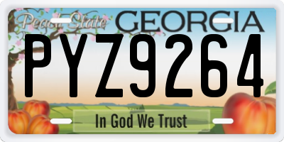 GA license plate PYZ9264
