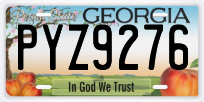 GA license plate PYZ9276