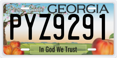 GA license plate PYZ9291