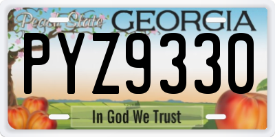 GA license plate PYZ9330