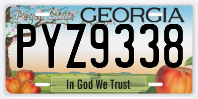 GA license plate PYZ9338
