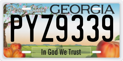 GA license plate PYZ9339