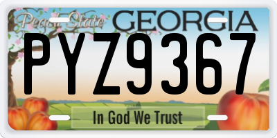 GA license plate PYZ9367