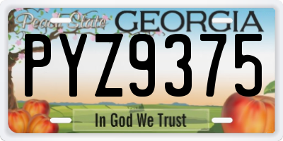GA license plate PYZ9375