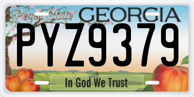 GA license plate PYZ9379